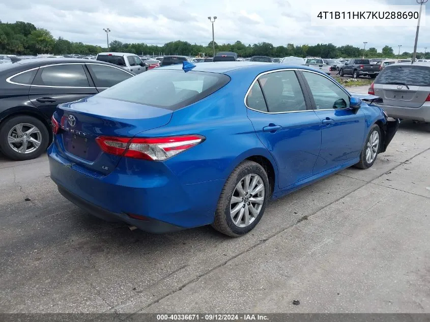 4T1B11HK7KU288690 2019 Toyota Camry Le