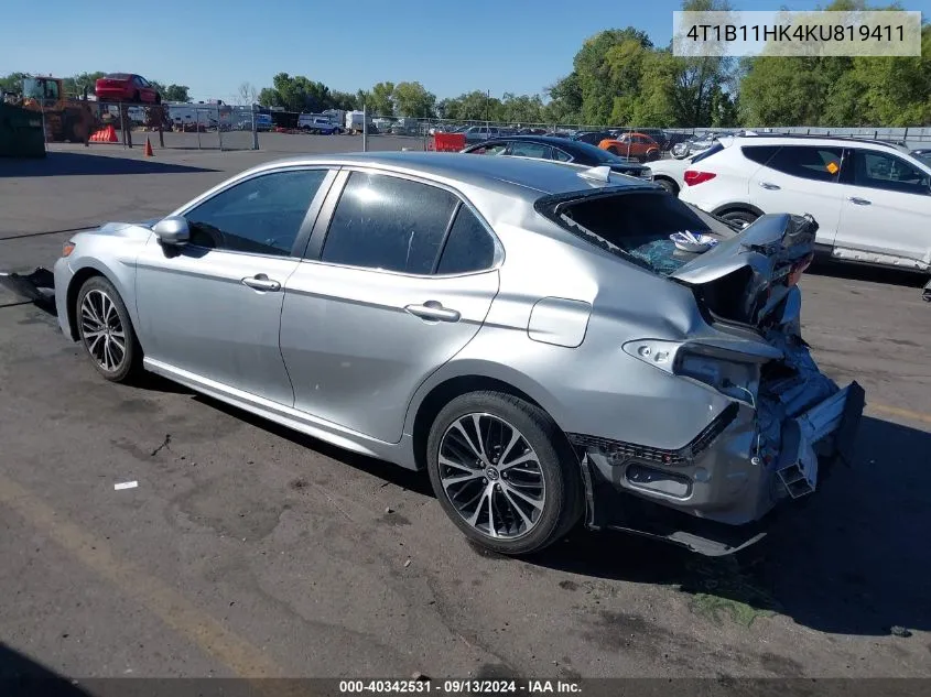 2019 Toyota Camry L/Le/Xle/Se/Xse VIN: 4T1B11HK4KU819411 Lot: 40342531