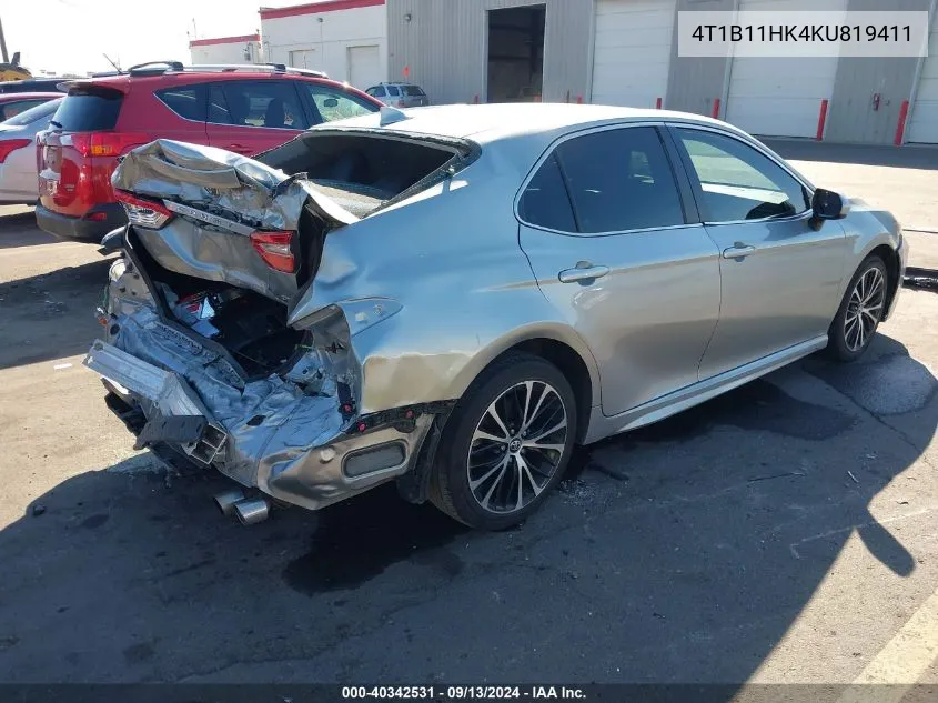 2019 Toyota Camry L/Le/Xle/Se/Xse VIN: 4T1B11HK4KU819411 Lot: 40342531