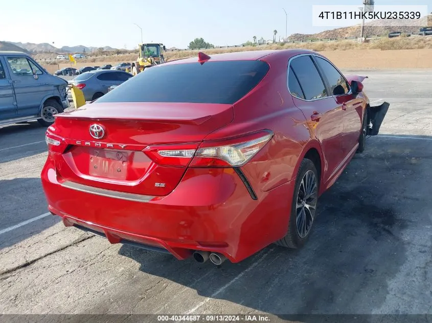 2019 Toyota Camry Se VIN: 4T1B11HK5KU235339 Lot: 40344687