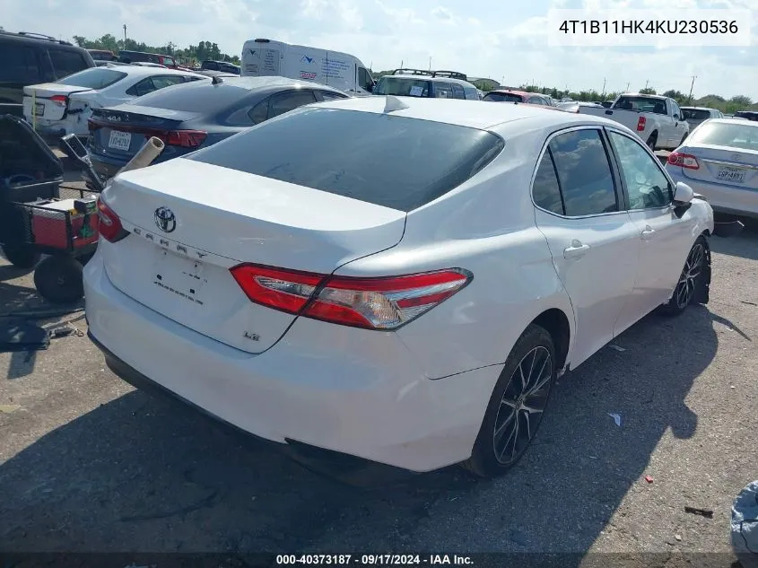 4T1B11HK4KU230536 2019 Toyota Camry Le