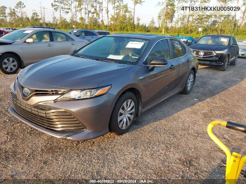 2019 Toyota Camry Hybrid Le VIN: 4T1B31HKXKU005029 Lot: 40396922