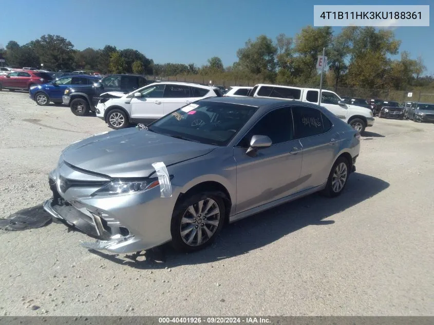 2019 Toyota Camry L/Le/Xle/Se/Xse VIN: 4T1B11HK3KU188361 Lot: 40558449