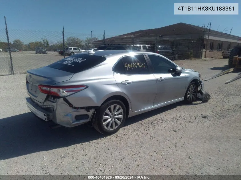 2019 Toyota Camry L/Le/Xle/Se/Xse VIN: 4T1B11HK3KU188361 Lot: 40558449