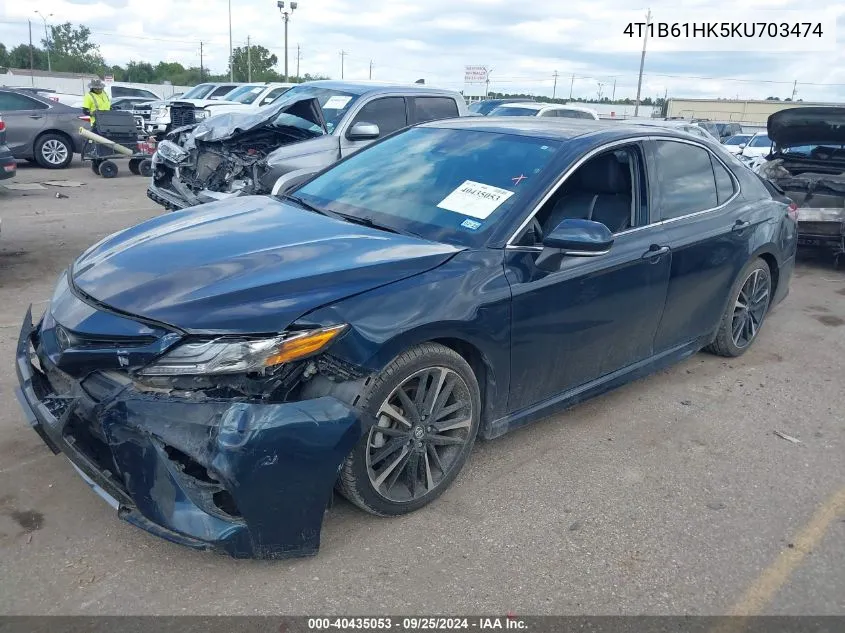 2019 Toyota Camry Xse VIN: 4T1B61HK5KU703474 Lot: 40435053