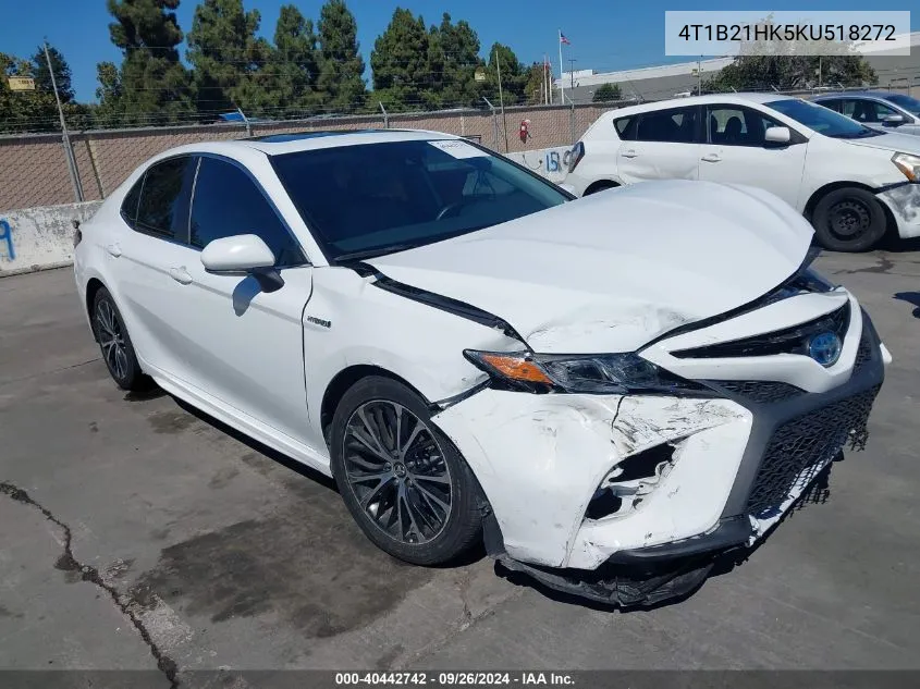 2019 Toyota Camry Hybrid Se VIN: 4T1B21HK5KU518272 Lot: 40442742