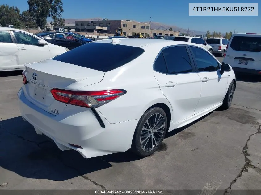 4T1B21HK5KU518272 2019 Toyota Camry Hybrid Se