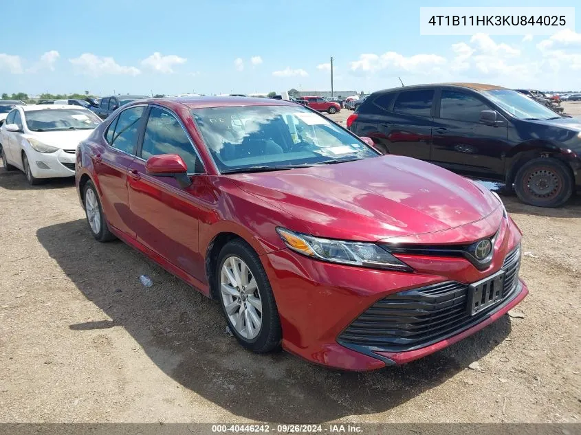 2019 Toyota Camry Le VIN: 4T1B11HK3KU844025 Lot: 40446242