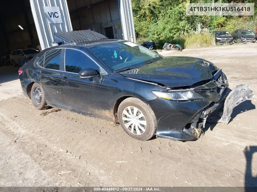 2019 Toyota Camry Hybrid Le VIN: 4T1B31HK1KU516418 Lot: 40449012