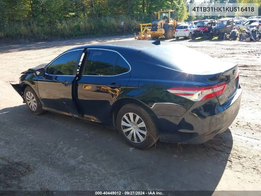 4T1B31HK1KU516418 2019 Toyota Camry Hybrid Le