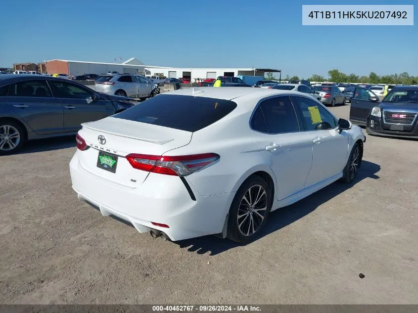 4T1B11HK5KU207492 2019 Toyota Camry Se