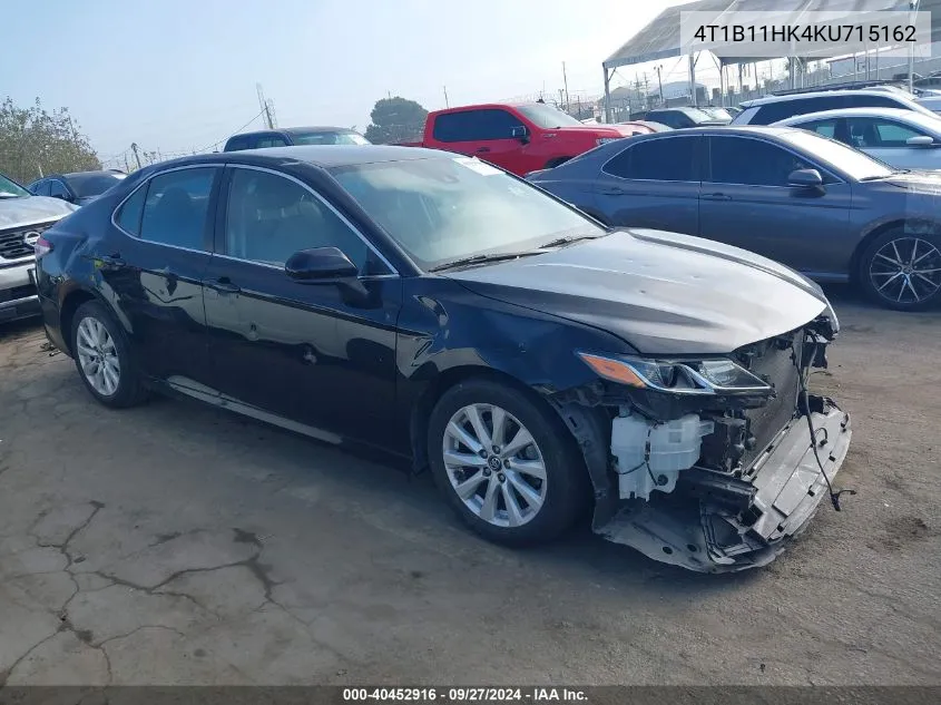 2019 Toyota Camry Le VIN: 4T1B11HK4KU715162 Lot: 40452916