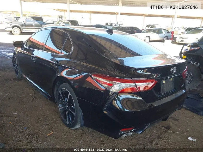 4T1B61HK3KU827646 2019 Toyota Camry Xse