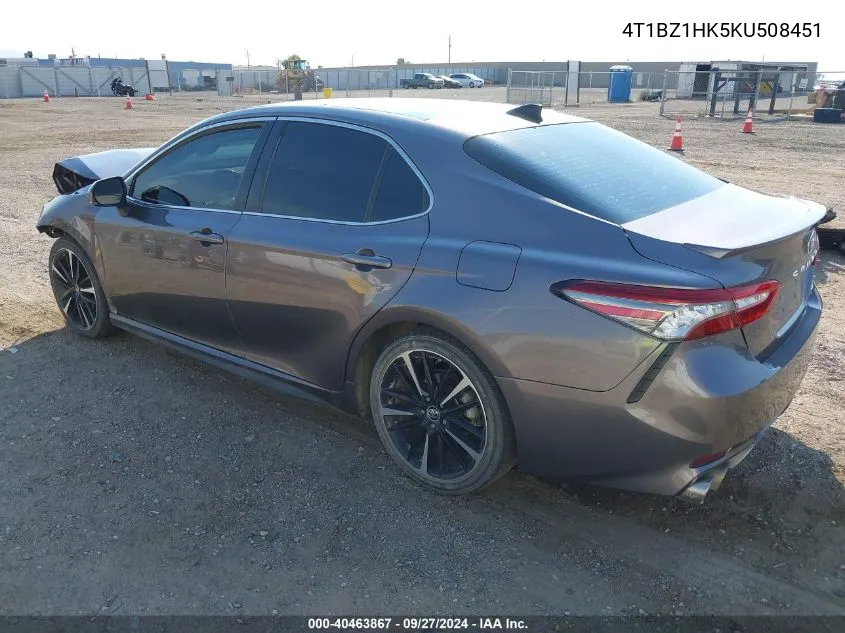 2019 Toyota Camry Xse V6 VIN: 4T1BZ1HK5KU508451 Lot: 40463867