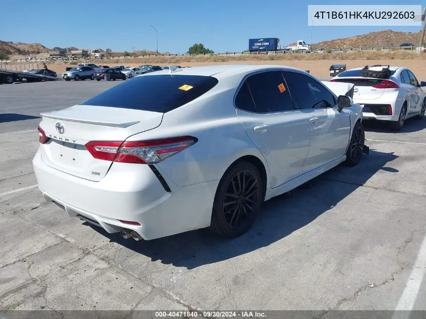 2019 Toyota Camry Xse VIN: 4T1B61HK4KU292603 Lot: 40471840