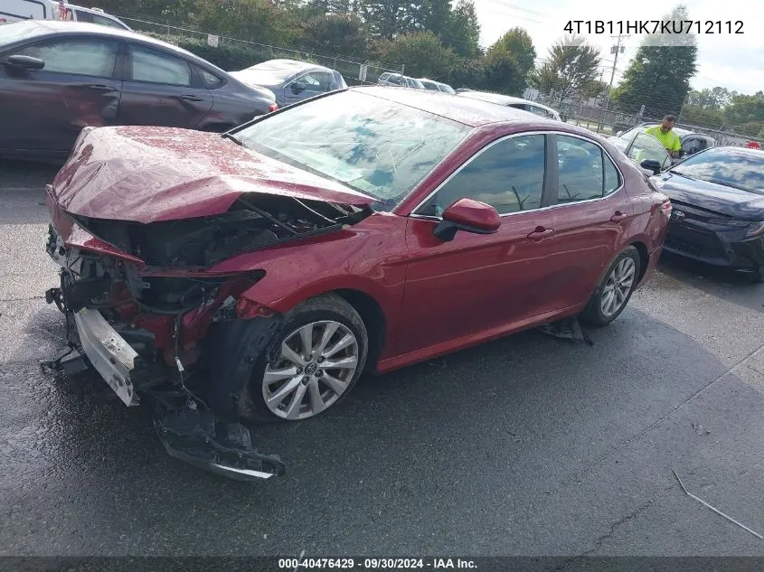 4T1B11HK7KU712112 2019 Toyota Camry Le