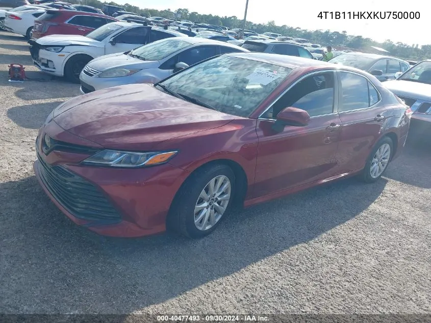 2019 Toyota Camry Le VIN: 4T1B11HKXKU750000 Lot: 40477493