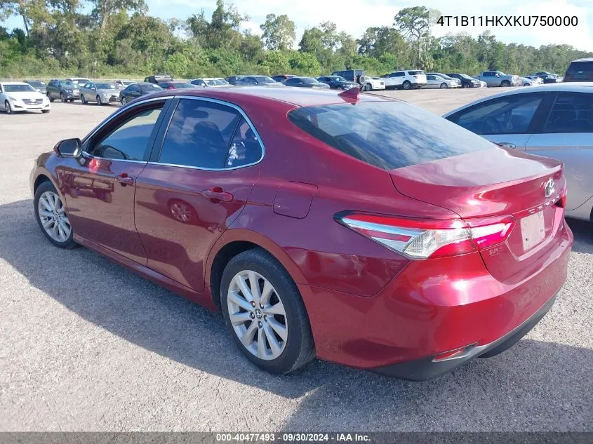 4T1B11HKXKU750000 2019 Toyota Camry Le