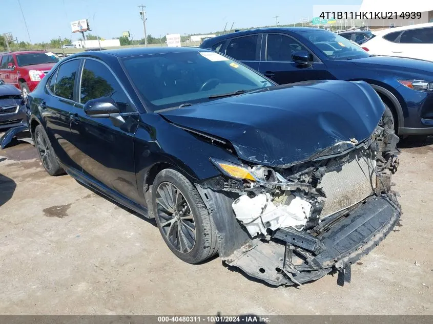 4T1B11HK1KU214939 2019 Toyota Camry Se