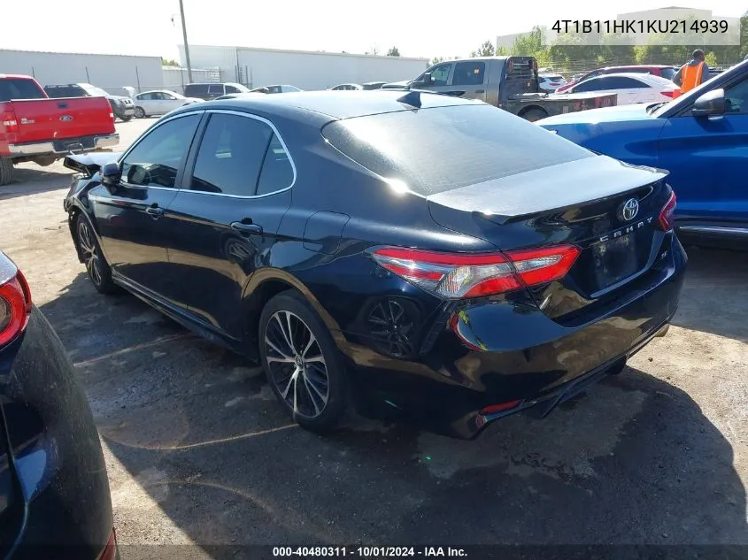 2019 Toyota Camry Se VIN: 4T1B11HK1KU214939 Lot: 40480311