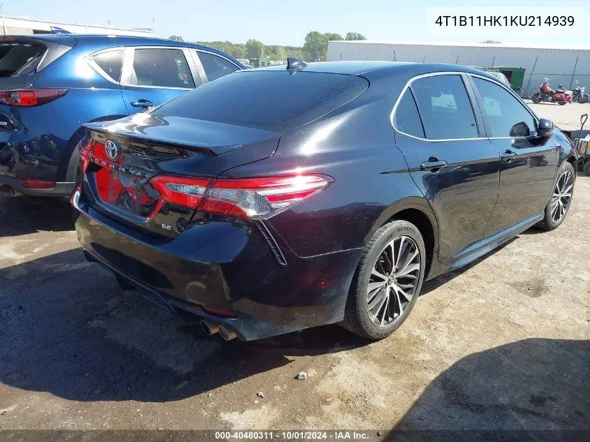 2019 Toyota Camry Se VIN: 4T1B11HK1KU214939 Lot: 40480311