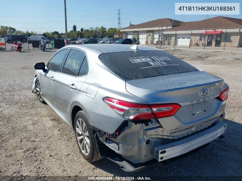 2019 Toyota Camry Le VIN: 4T1B11HK3KU188361 Lot: 40558449