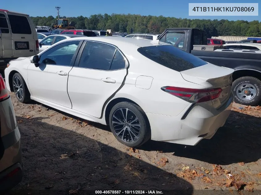 2019 Toyota Camry Se VIN: 4T1B11HK1KU708069 Lot: 40578587