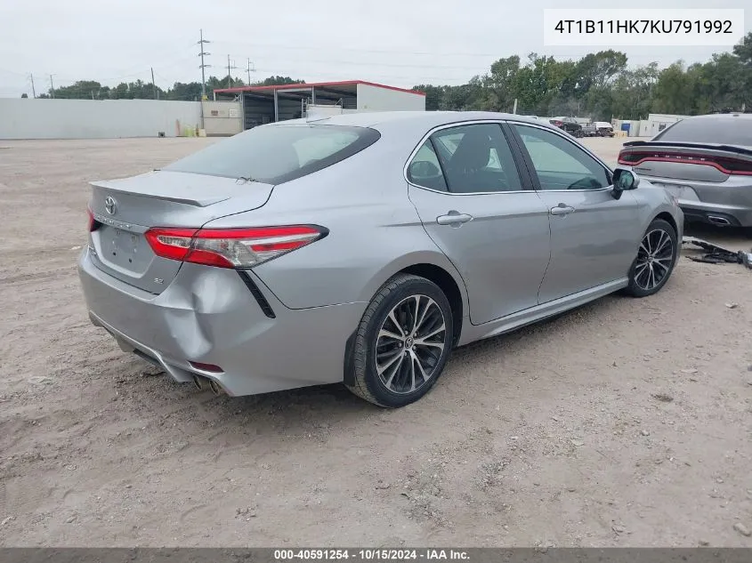 2019 Toyota Camry Se VIN: 4T1B11HK7KU791992 Lot: 40591254