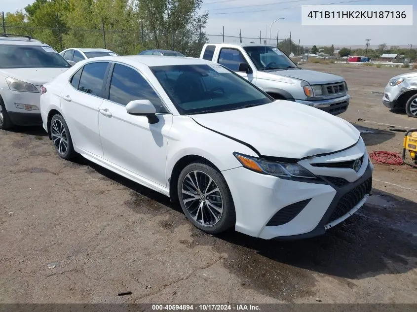 2019 Toyota Camry L/Le/Xle/Se/Xse VIN: 4T1B11HK2KU187136 Lot: 40594894