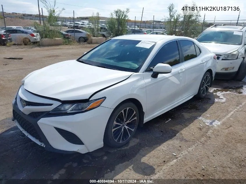 2019 Toyota Camry L/Le/Xle/Se/Xse VIN: 4T1B11HK2KU187136 Lot: 40594894