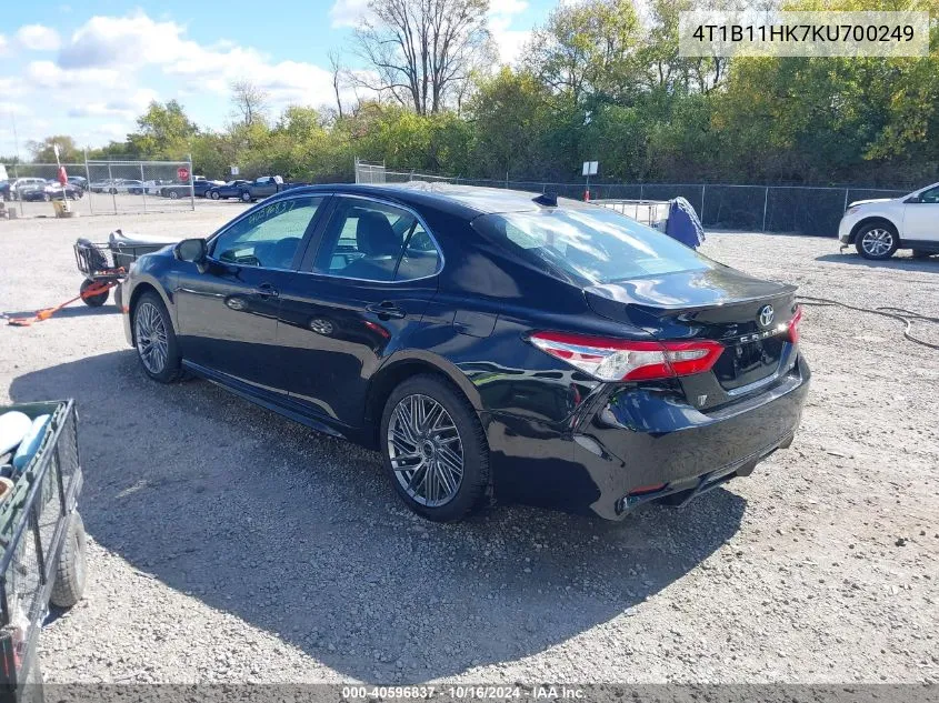 2019 Toyota Camry Se VIN: 4T1B11HK7KU700249 Lot: 40596837