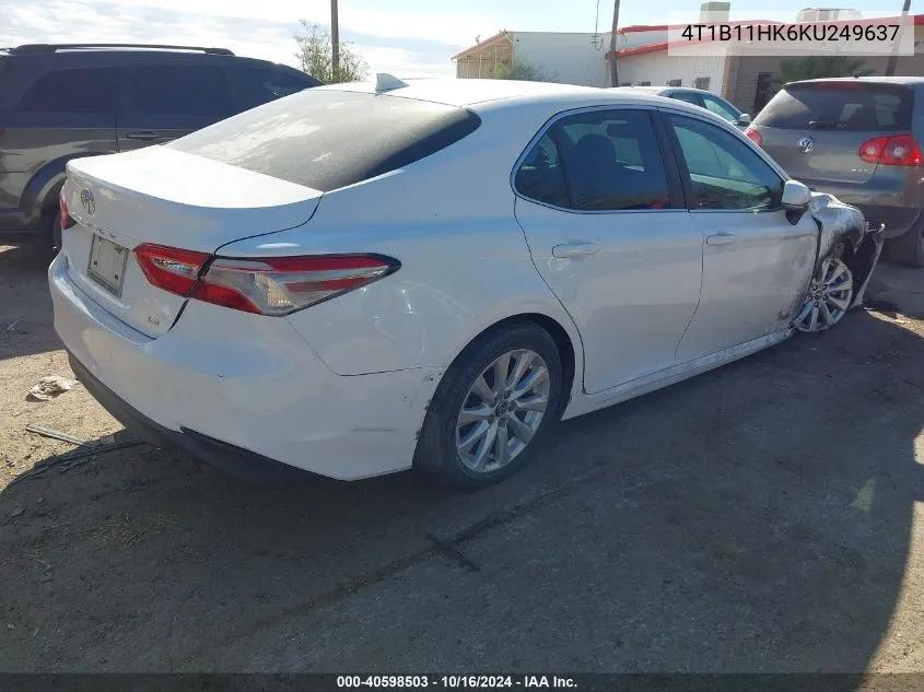 4T1B11HK6KU249637 2019 Toyota Camry Le