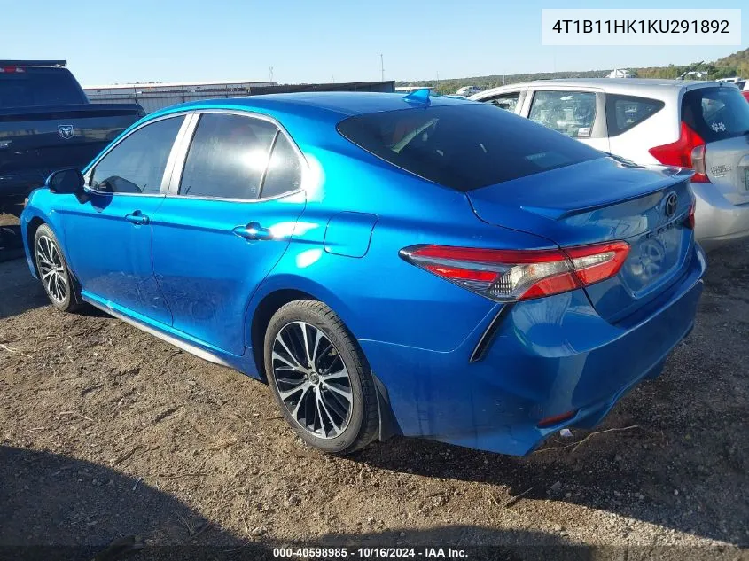 2019 Toyota Camry Se VIN: 4T1B11HK1KU291892 Lot: 40598985