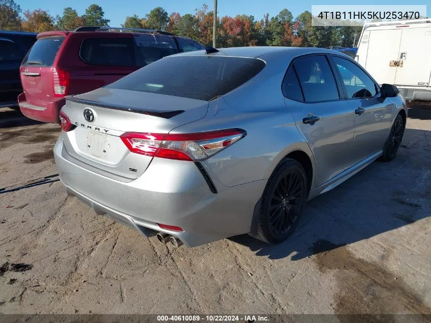 2019 Toyota Camry Se VIN: 4T1B11HK5KU253470 Lot: 40610089