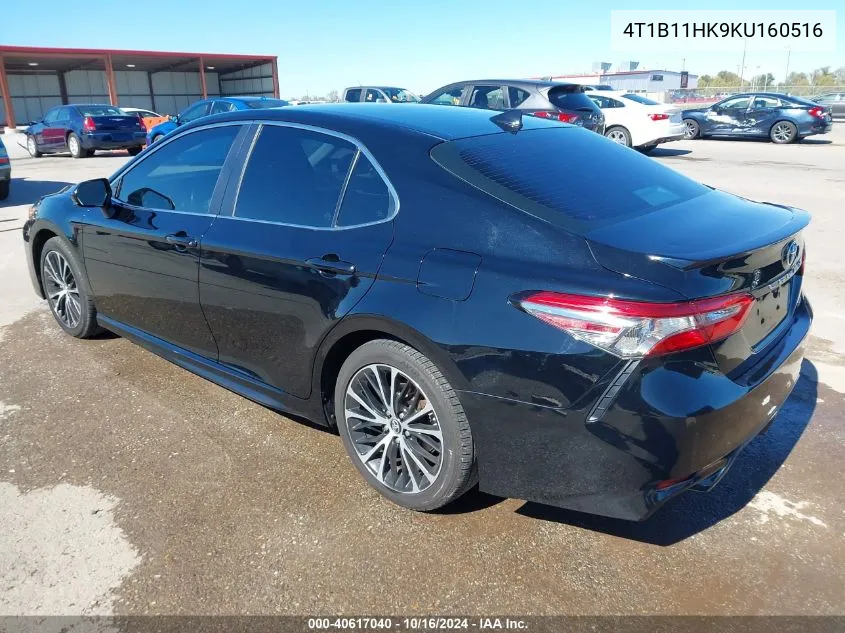 2019 Toyota Camry Se VIN: 4T1B11HK9KU160516 Lot: 40617040