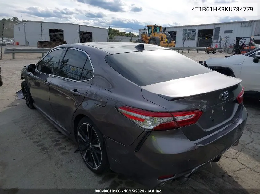 2019 Toyota Camry Xse VIN: 4T1B61HK3KU784779 Lot: 40618186