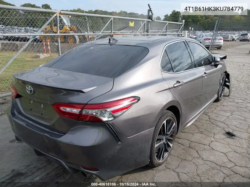 2019 Toyota Camry Xse VIN: 4T1B61HK3KU784779 Lot: 40618186