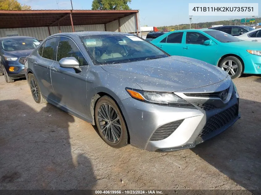 2019 Toyota Camry Se VIN: 4T1B11HK2KU735751 Lot: 40619956