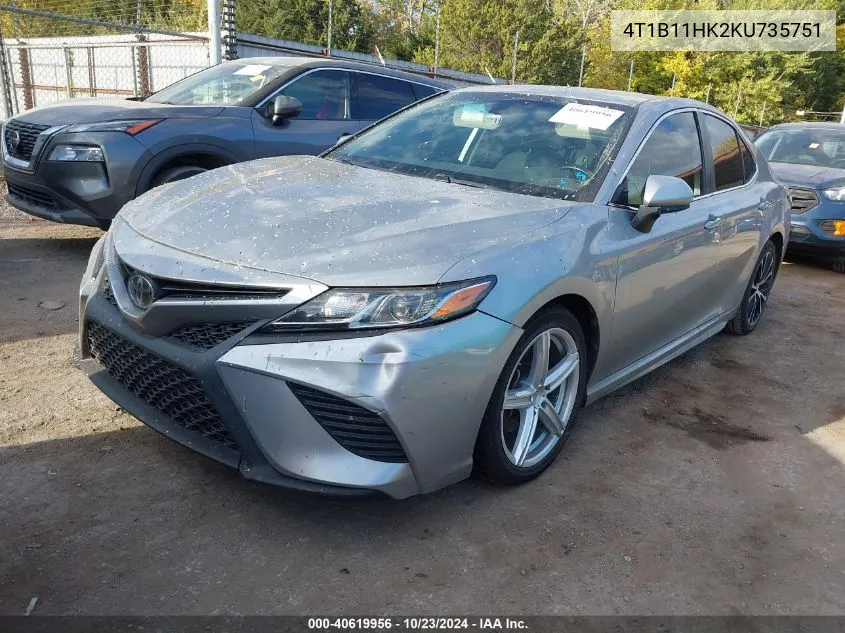 2019 Toyota Camry Se VIN: 4T1B11HK2KU735751 Lot: 40619956