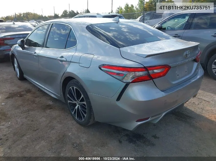 2019 Toyota Camry Se VIN: 4T1B11HK2KU735751 Lot: 40619956