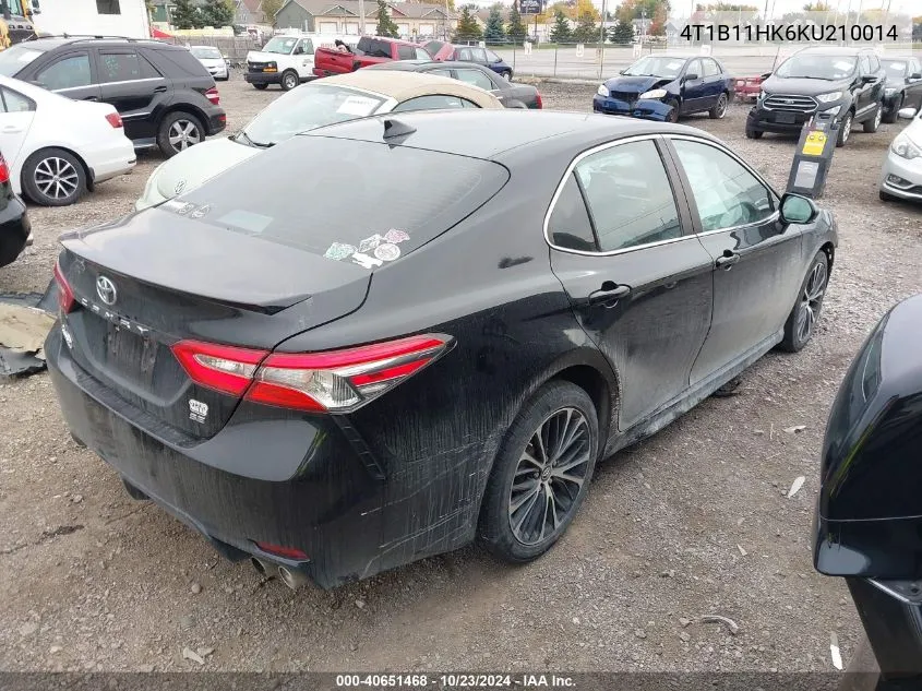 4T1B11HK6KU210014 2019 Toyota Camry Se