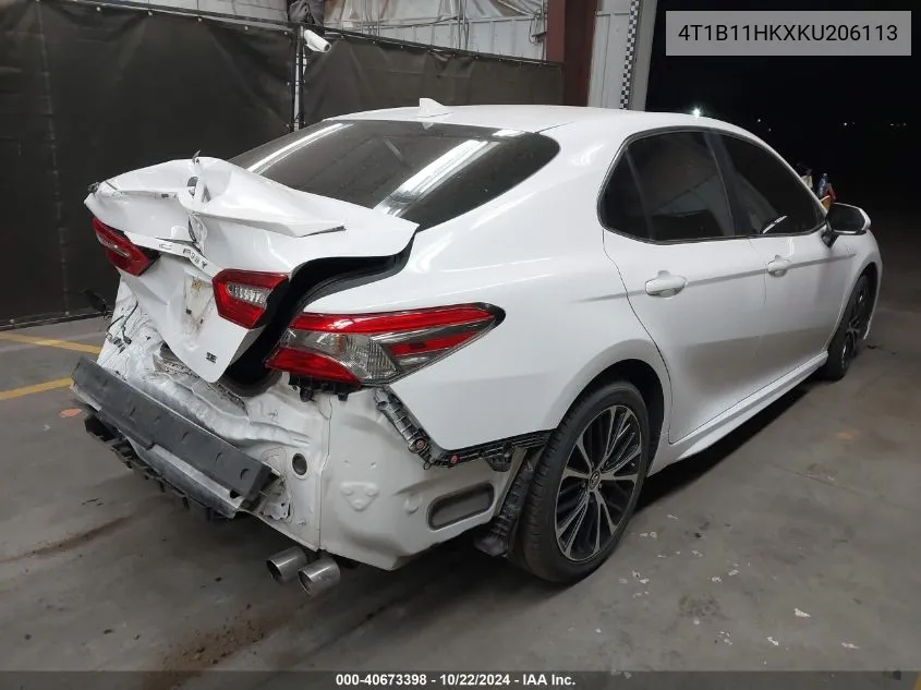 2019 Toyota Camry Se VIN: 4T1B11HKXKU206113 Lot: 40673398