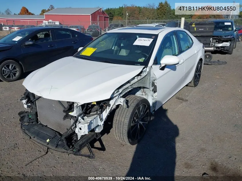 4T1B11HK9KU804550 2019 Toyota Camry Se