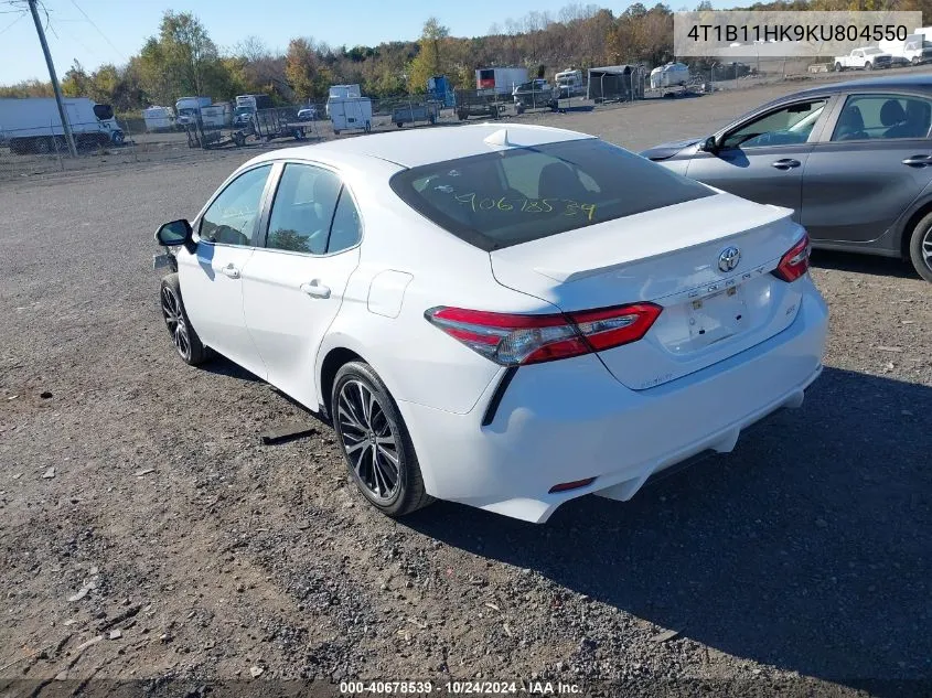 4T1B11HK9KU804550 2019 Toyota Camry Se