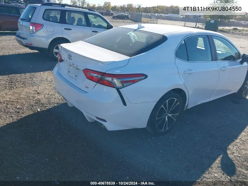 2019 Toyota Camry Se VIN: 4T1B11HK9KU804550 Lot: 40678539