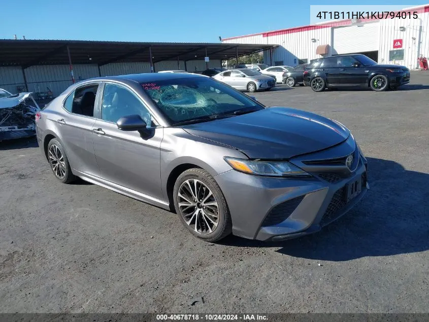 4T1B11HK1KU794015 2019 Toyota Camry L/Le/Xle/Se/Xse