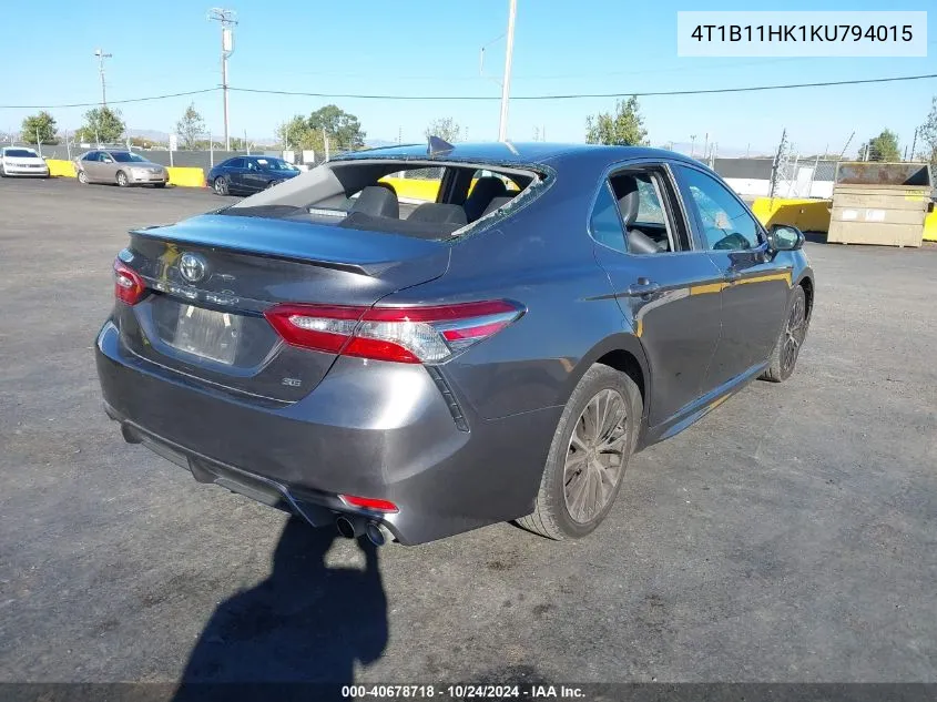 4T1B11HK1KU794015 2019 Toyota Camry L/Le/Xle/Se/Xse