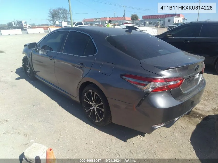 2019 Toyota Camry Se VIN: 4T1B11HKXKU814228 Lot: 40689067