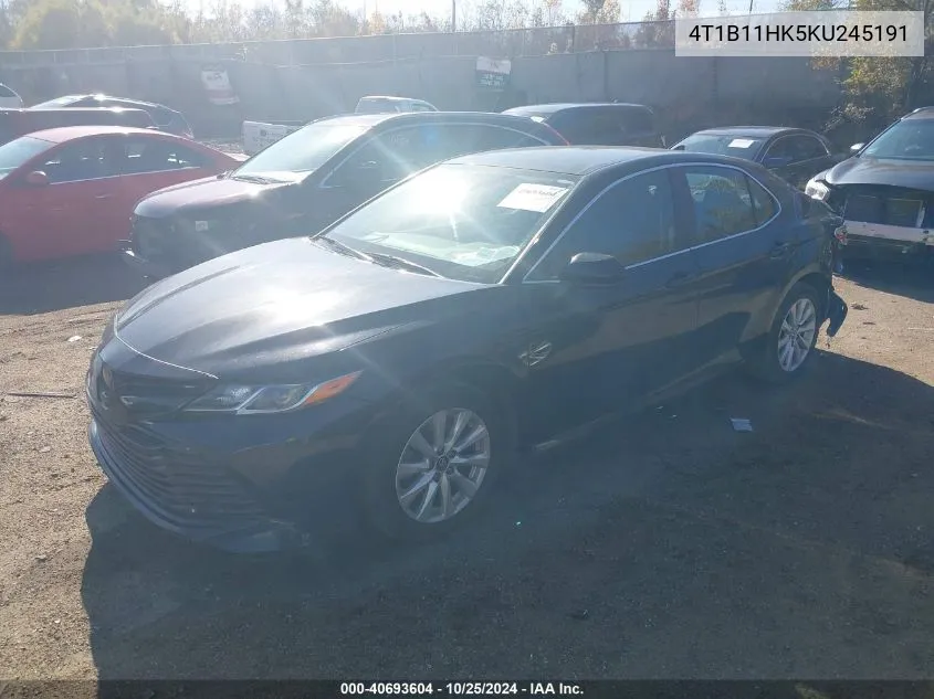 2019 Toyota Camry Le VIN: 4T1B11HK5KU245191 Lot: 40693604