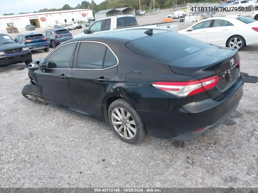 2019 Toyota Camry Le VIN: 4T1B11HK7KU795038 Lot: 40713149